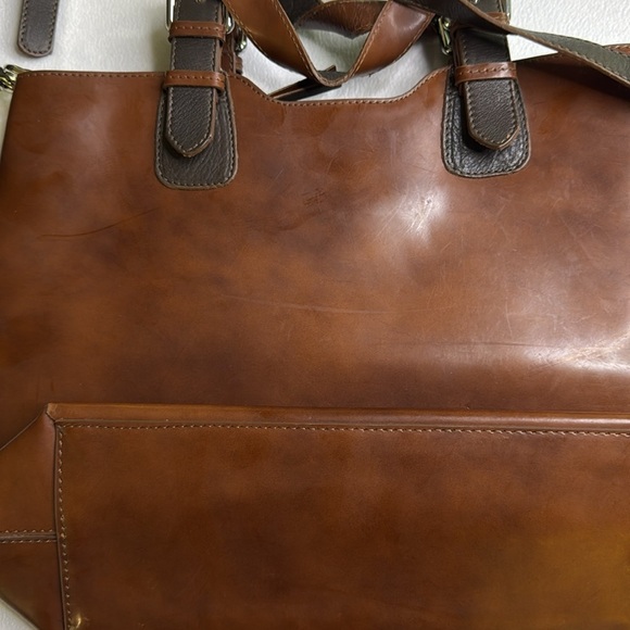 Nardelli made in Italy leather large crossbody brown bag - Picture 5 of 9